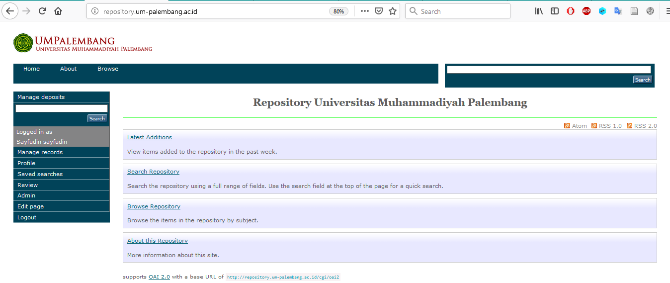 Tutorial upload file Repository Univeristas Muhammadiyah Palembang